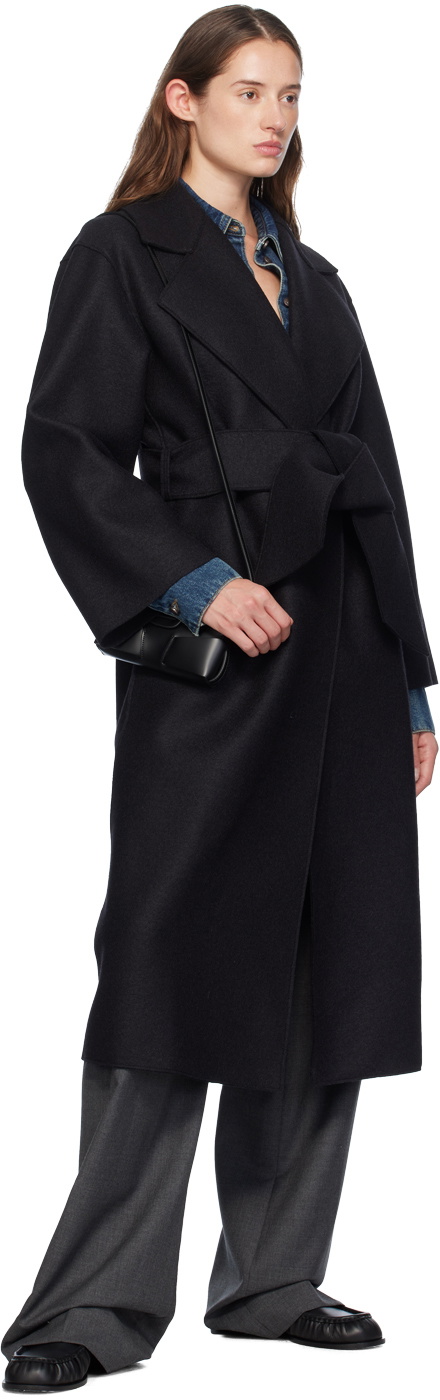 Harris Wharf London Black Belted Clutch Coat