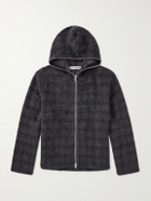 Our Legacy - Checked Brushed Wool-Blend Zip-Up Hoodie - Gray