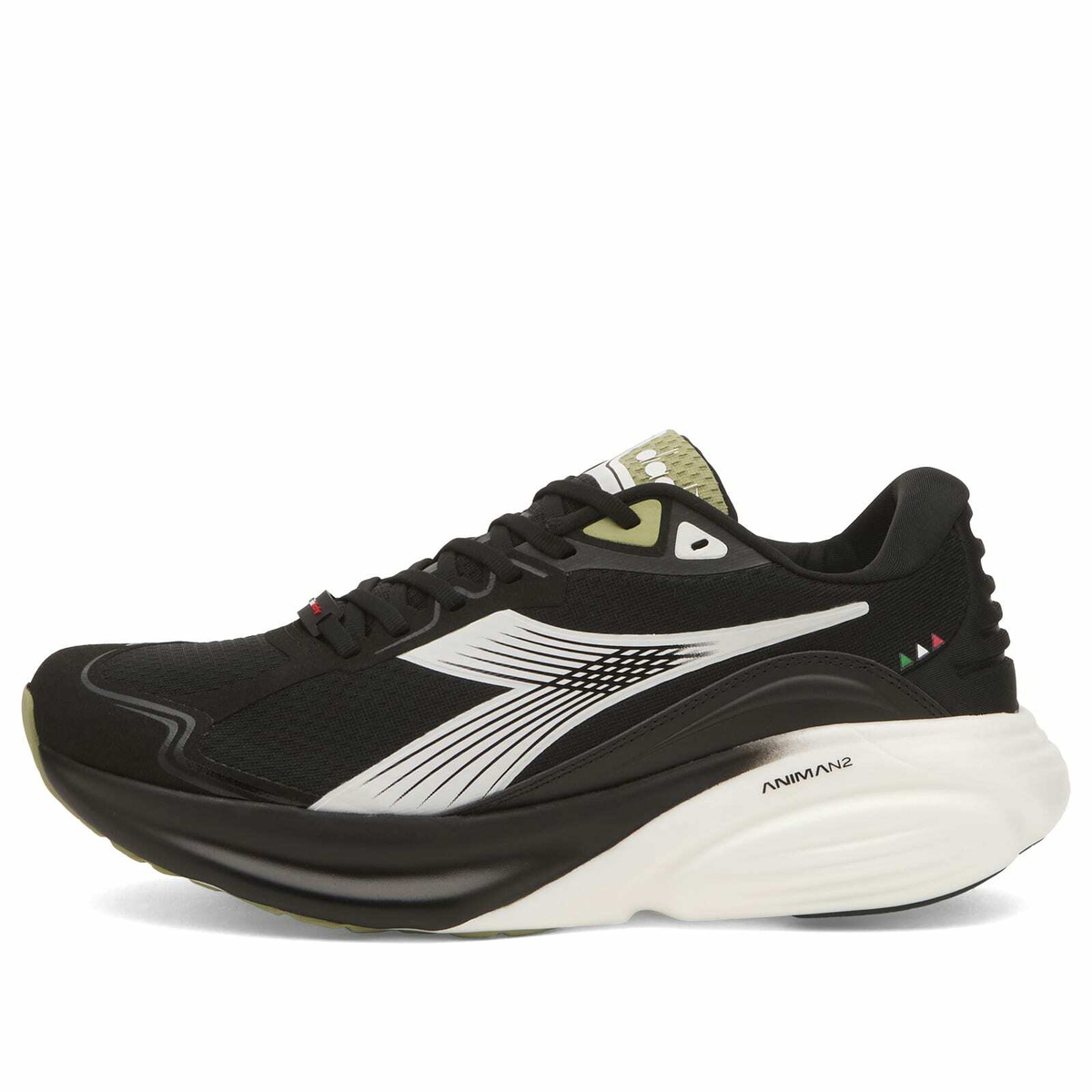 Diadora Men's Atomo Star Sneaker in Black/White/Sage