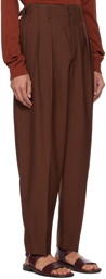 LEMAIRE Brown Pleated Tapered Trousers