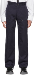 SPENCER BADU Navy Wide-Leg Trousers