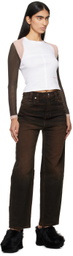 Eckhaus Latta Brown & Pink Twyla Shrug Cardigan