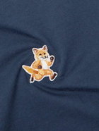 Maison Kitsuné - Logo-Appliquéd Cotton-Jersey T-Shirt - Blue