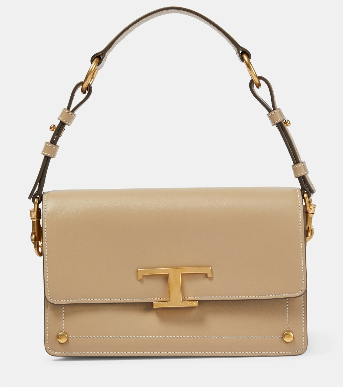Woman WHITE T Timeless Bucket Bag in Leather Micro