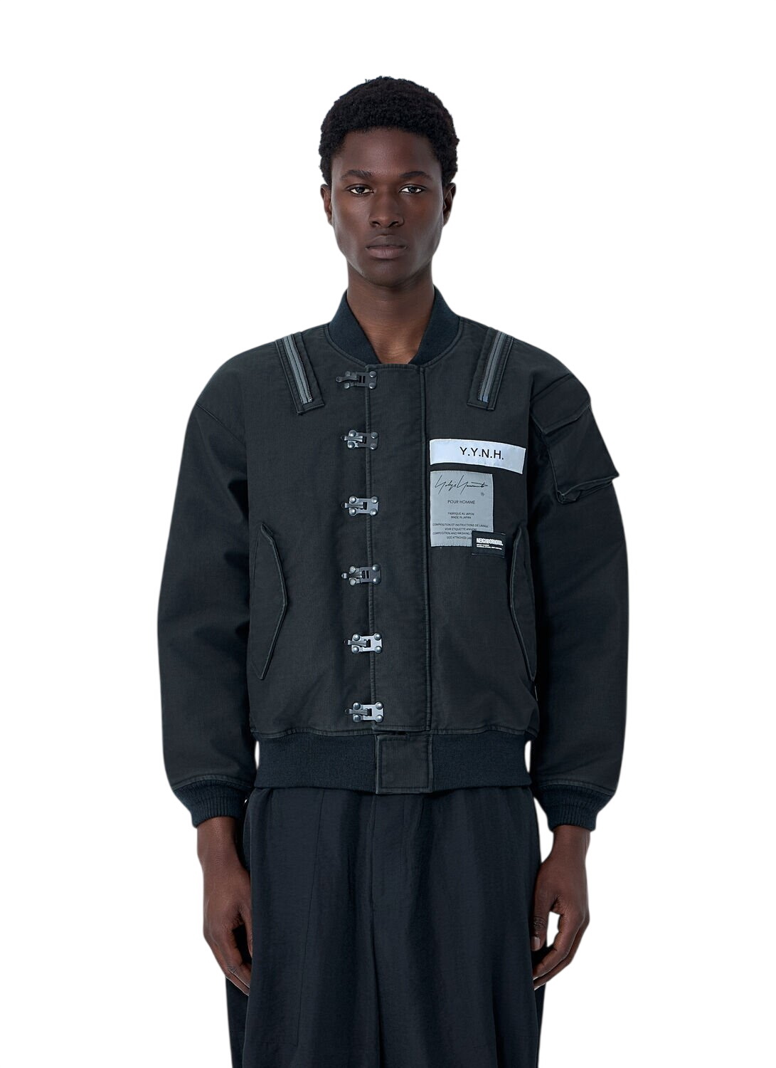 YOHJI YAMAMOTO Black TA Tuxedo Fastener Jacket Yohji Yamamoto
