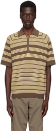 BEAMS PLUS Brown Jacquard Polo