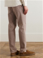 Mr P. - Straight-Leg Herringbone Cotton Trousers - Brown