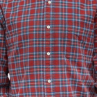 Beams Plus Men's Indigo Tartan Check Shirt in Red