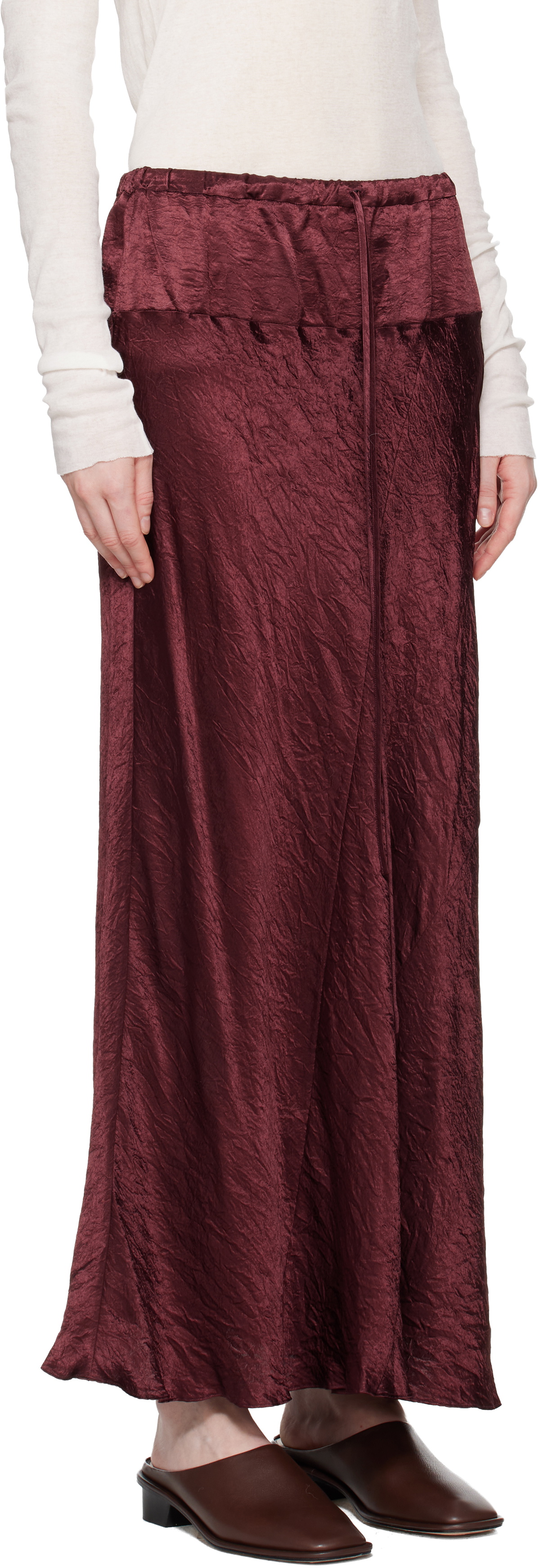 Lauren Manoogian Burgundy New Luster Maxi Skirt