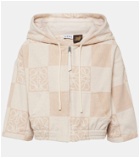 Loewe Anagram checked cotton-blend hoodie