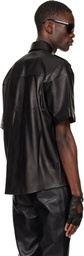 Ernest W. Baker Black Short Sleeve Leather Shirt