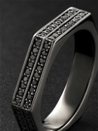 KOLOURS JEWELRY - Double Hexagon Blackened Gold Diamond Ring - Black