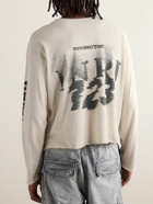 RRR123 - Theater Cropped Logo-Print Cotton-Jersey T-Shirt - Neutrals