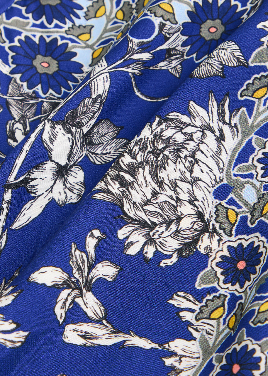 Alice + Olivia Chassidy Printed Maxi Shirt Dress Blue