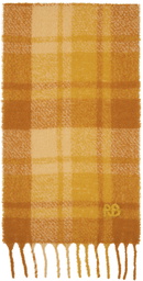 Ruslan Baginskiy Yellow Check Print Scarf
