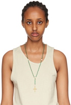 VEERT Gold & Green Rosary Necklace