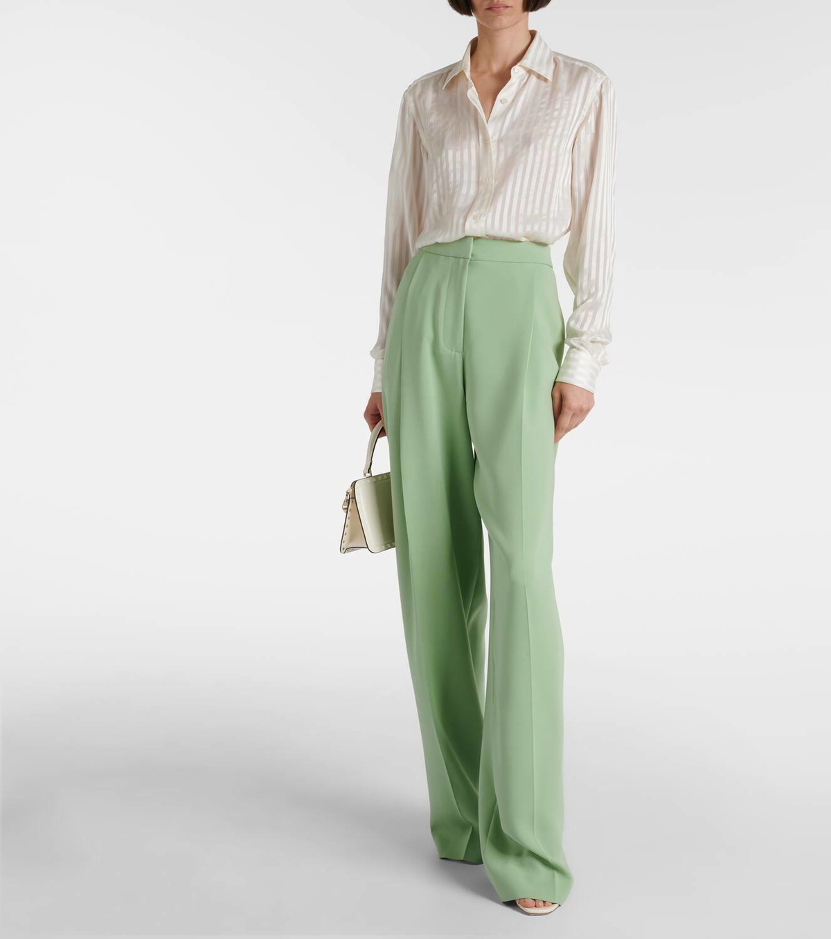 Oscar de la Renta High-rise georgette wide-leg pants