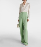 Oscar de la Renta High-rise georgette wide-leg pants