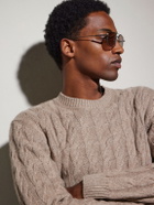 Zegna - Geometric Round-Frame Titanium Sunglasses