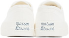 Maison Kitsuné White Canvas Laced Low-Top Sneakers