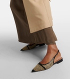 Malone Souliers Jama leather-trimmed raffia ballet flats
