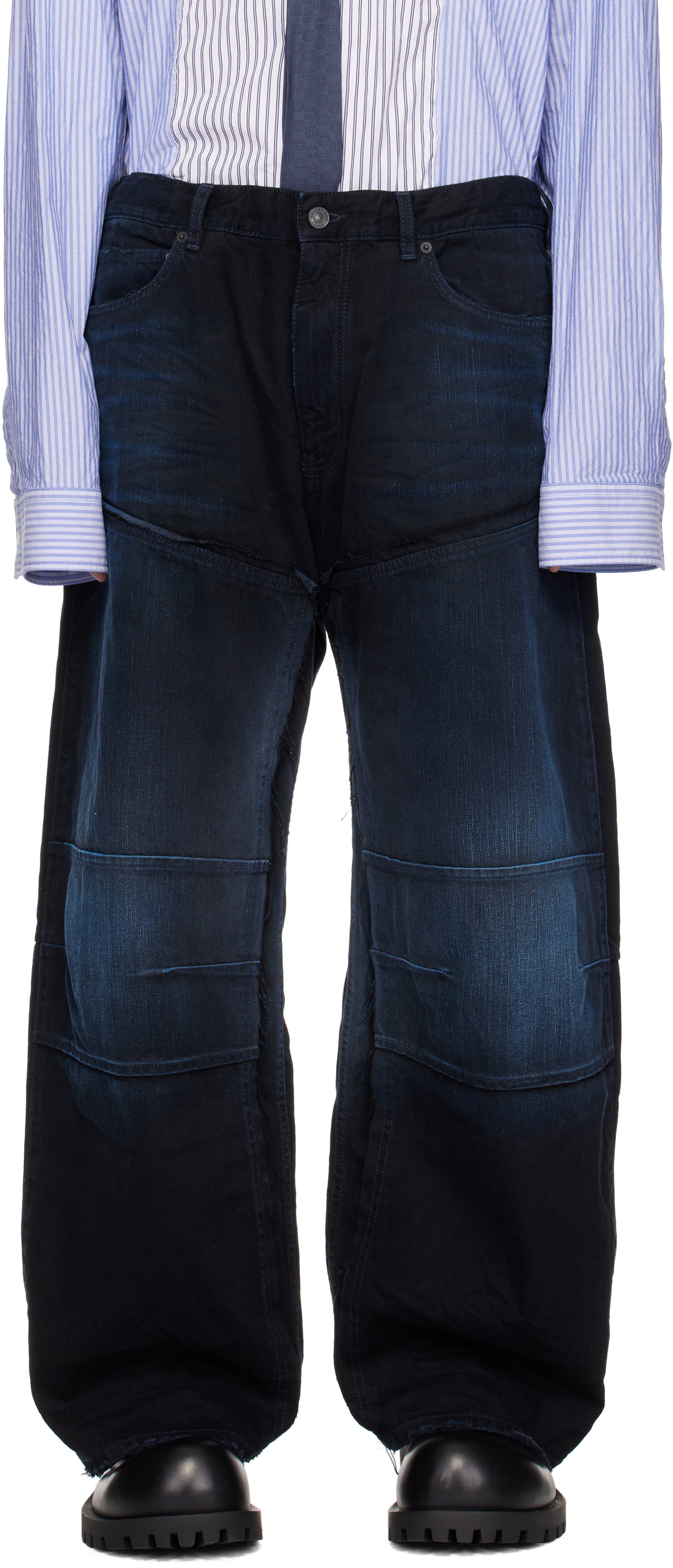Balenciaga Blue Double Knee Jeans Balenciaga