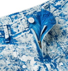 Monitaly - Paint-Splattered Tie-Dyed Denim Jeans - Blue