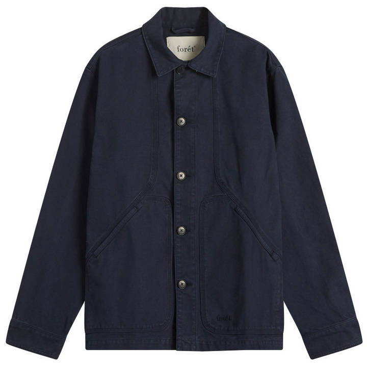 Photo: Foret Men's Berry Canvas Overshirt in Navy
