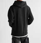 Pasadena Leisure Club - Numero Uno Logo-Print Pigment-Dyed Fleece-Back Cotton-Jersey Hoodie - Black