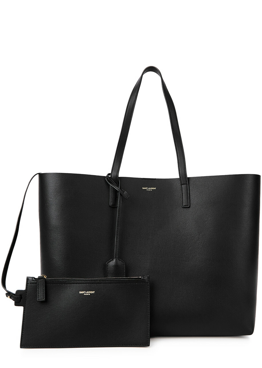 Saint Laurent East West Grained Leather Tote - Black - One Size