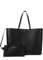 Saint Laurent East West Grained Leather Tote - Black - One Size