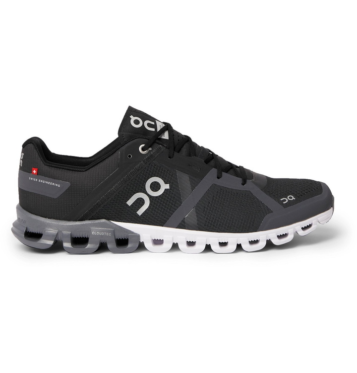 Photo: On - Cloudflow Rubber-Trimmed Mesh and Shell Running Sneakers - Black