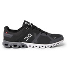 On - Cloudflow Rubber-Trimmed Mesh and Shell Running Sneakers - Black