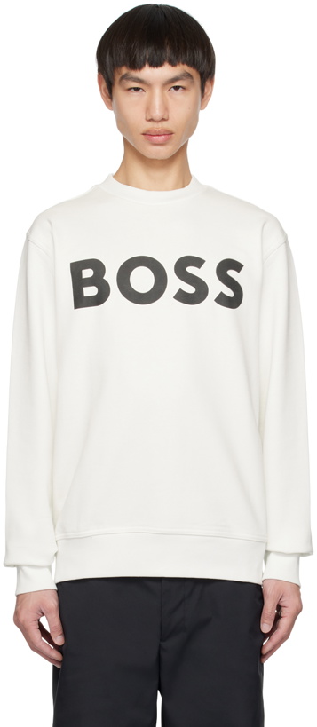 Photo: BOSS White Bonded Sweatshirt