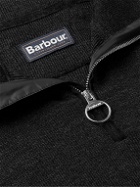 Barbour Gold Standard - Mullen Logo-Appliquéd Wool and Quilted Shell Half-Zip Sweater - Black