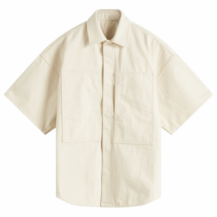Photo: Jil Sander+ Women's Oversized Denim Short Sleeve Shirt in Natural