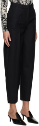 Totême Black Barrel-Leg Trousers