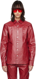 Rick Owens Red Fogpocket Denim Shirt