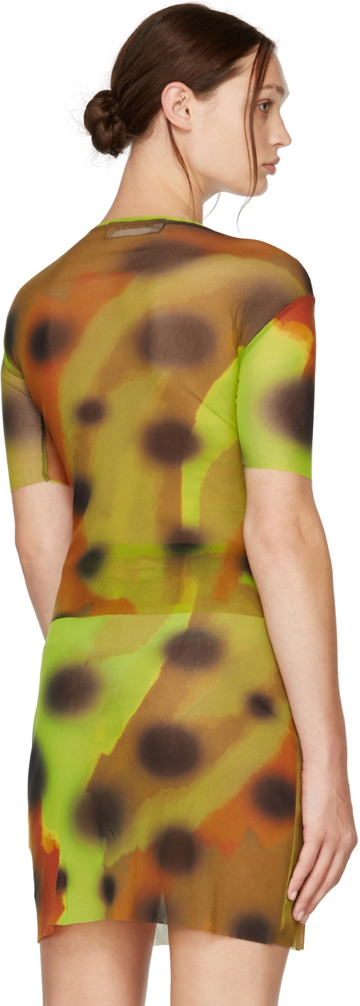 Paula Canovas Del Vas Yellow Nylon Mesh T-Shirt Paula Canovas Del Vas