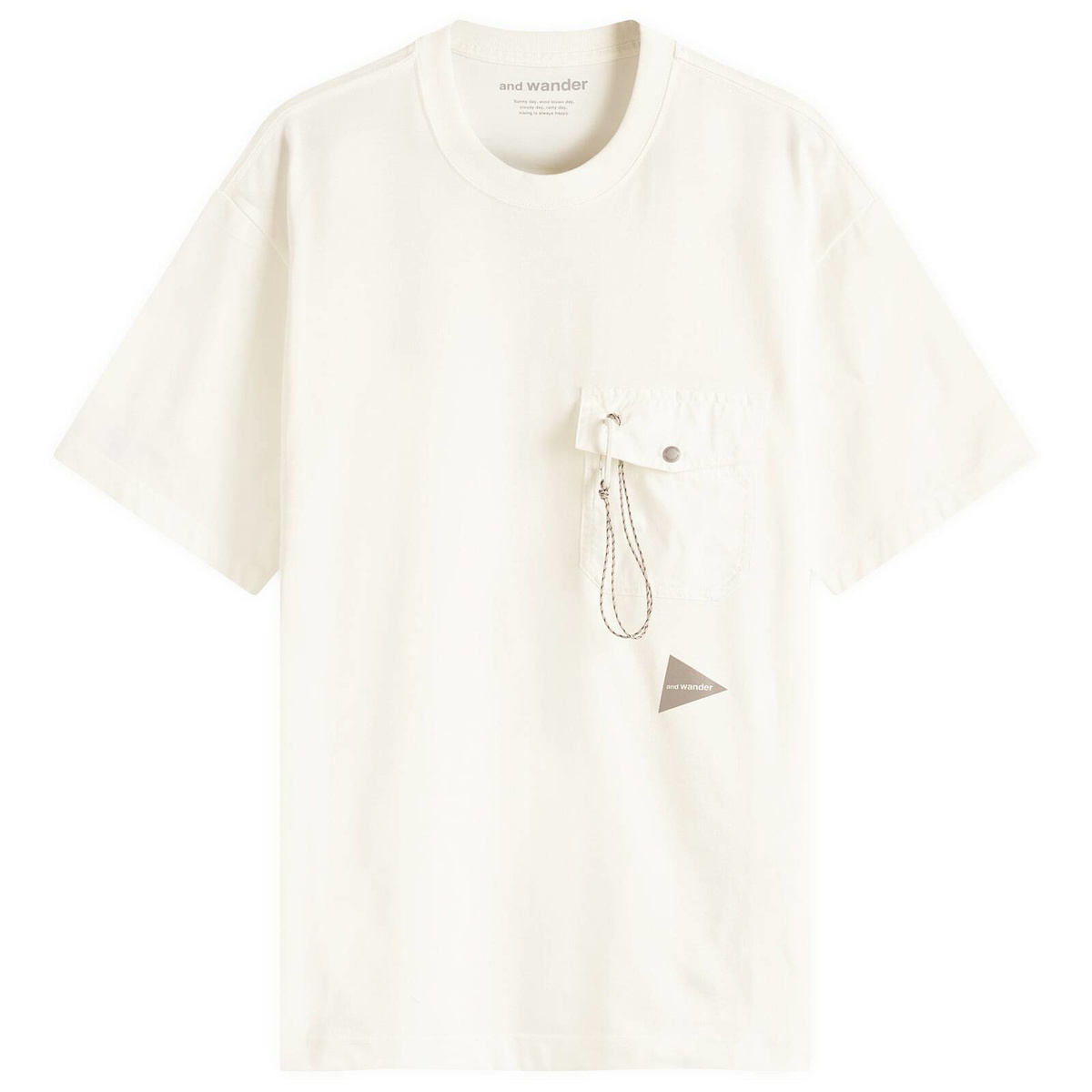 AND WANDER｜SHORT-SLEEVED ROUND NECK T-SHIRTS (Pocket T and wander Men's Pocket T-Shirt in Off White and Wander