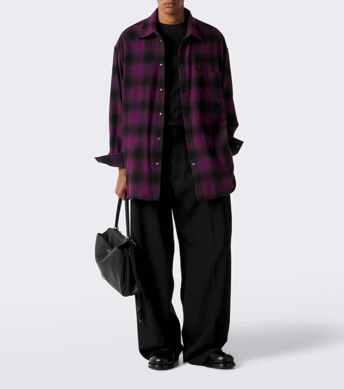 Balenciaga Checked wool-blend overshirt