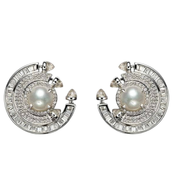 Photo: Ananya Chakra 18kt white gold earrings with gemstones