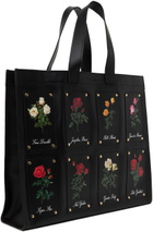 Ernest W. Baker Black Patched Rose Tote
