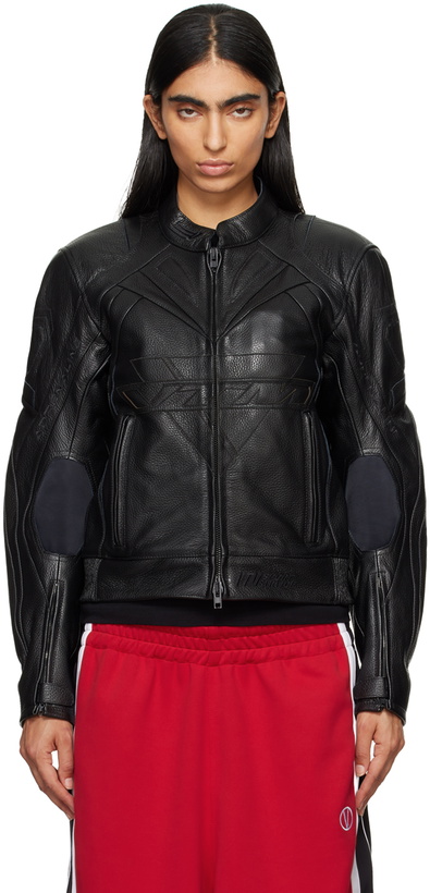 Photo: VETEMENTS Black Pro Racing Leather Jacket