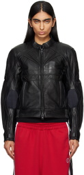 VETEMENTS Black Pro Racing Leather Jacket