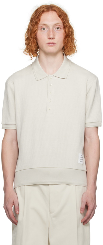 Photo: Thom Browne Taupe Patch Polo