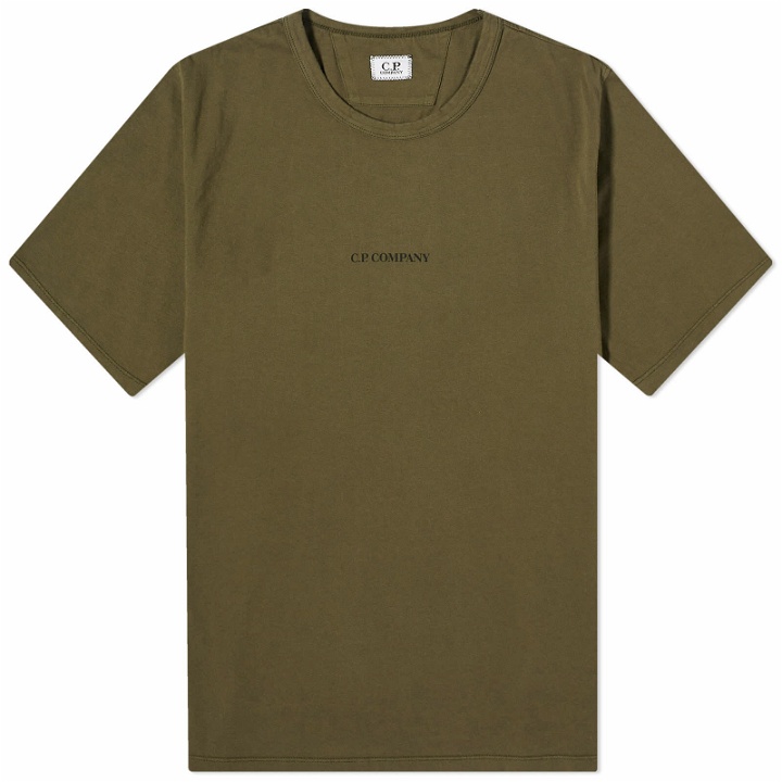 Photo: C.P. Company Men's Central Logo T-Shirt in Ivy Green