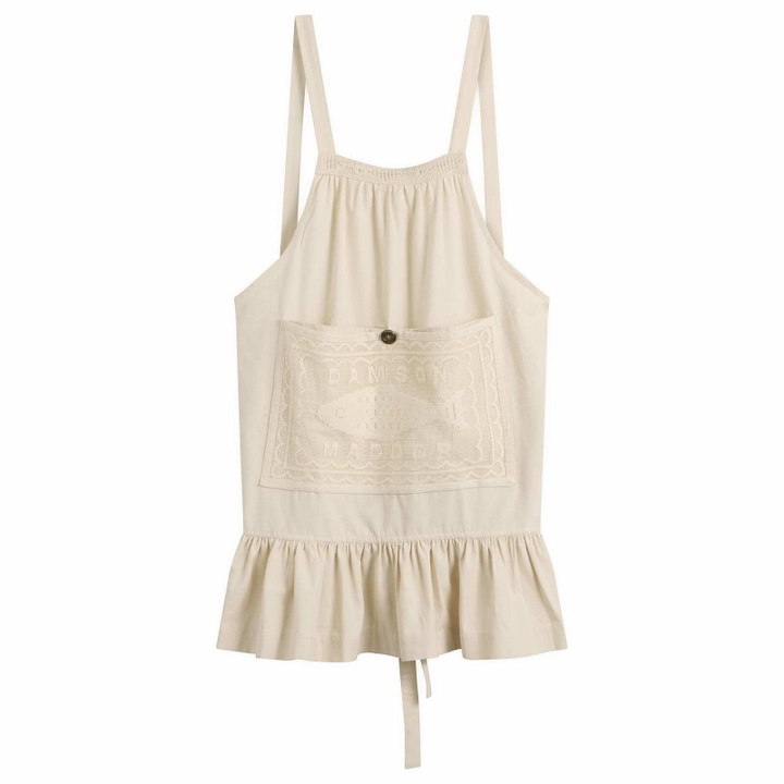Photo: Damson Madder Women's Nonna House - Ercu Filet Lace Apron in Ecru 