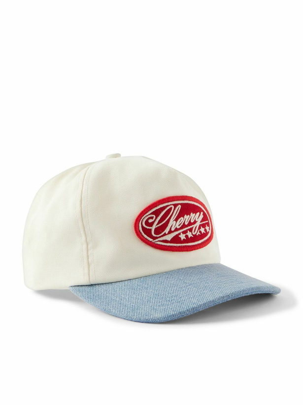 Photo: Cherry Los Angeles - Five Star Logo-Appliquéd Denim and Cotton-Twill Baseball Cap