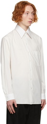 Lemaire White Poplin Straight Collar Shirt